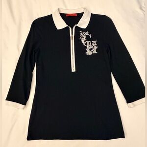 Carolina Herrera Black and White Long Sleeve Top